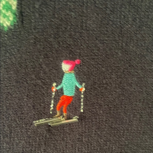 Talbots Womens P‎ Holiday Christmas Ski Sweater Cardigan Beaded & Embroidered - Picture 5 of 9
